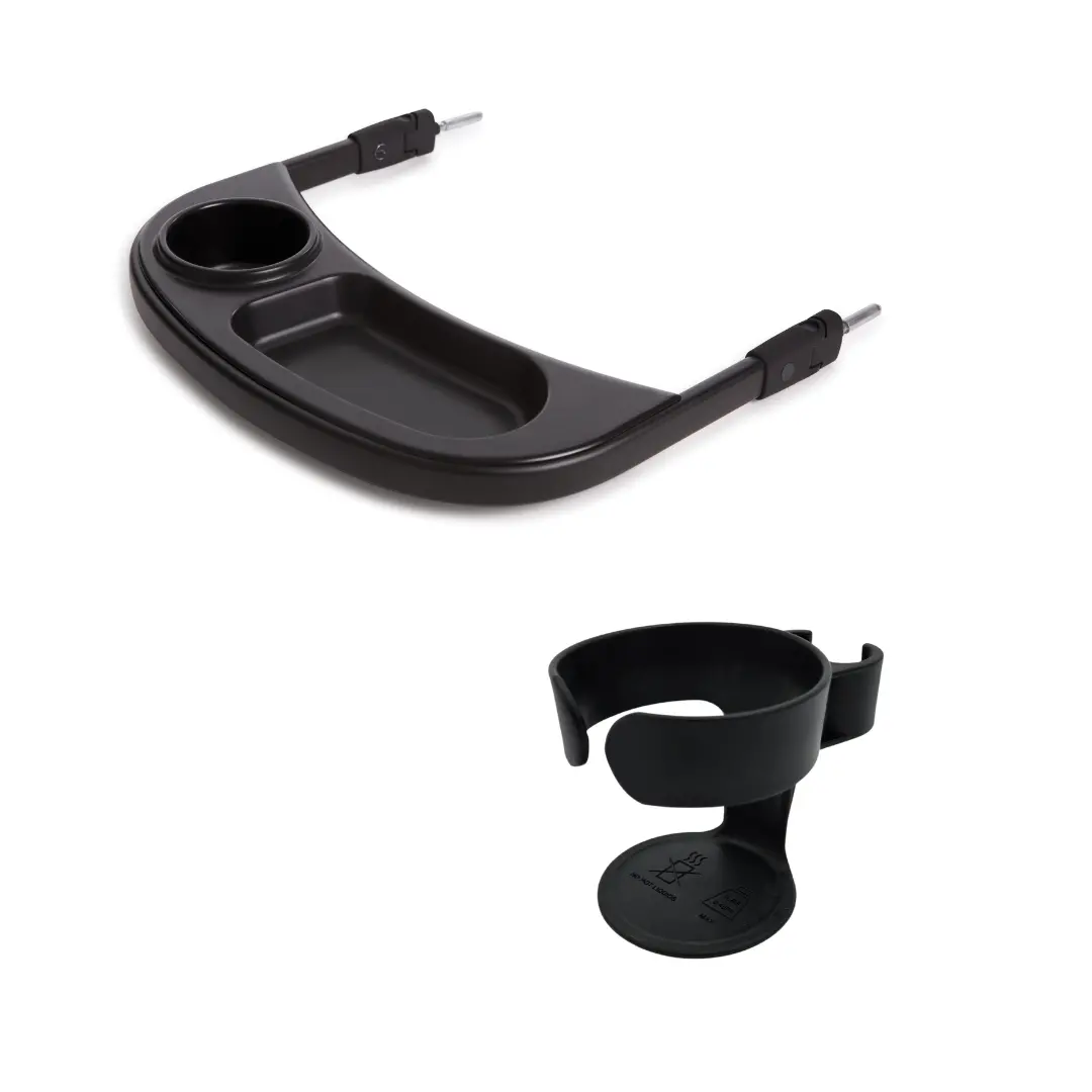 Bundle: Cup Holder + Snack Tray In Black 1