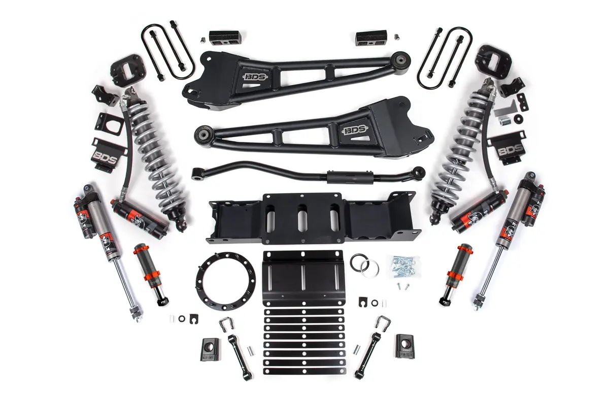 Performance Elite 3-inch front lift kit featuring Fox 2.5 coil-over shocks and reinforced radius arms—engineered for 2019–2024 Ram 3500 4WD diesel trucks. - Image 4