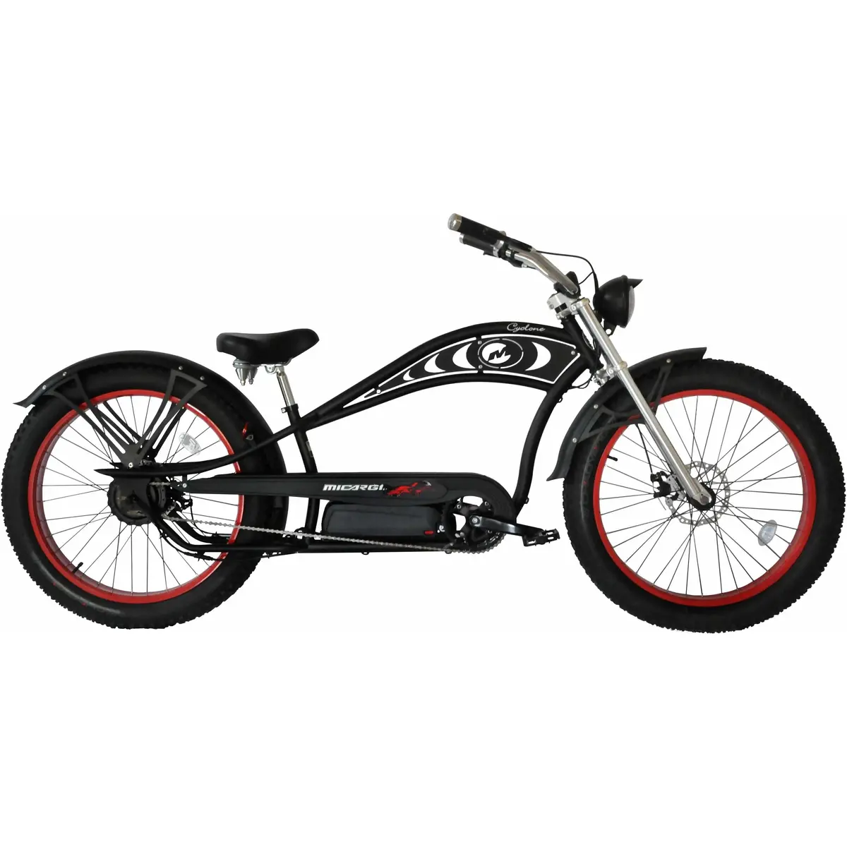 Micargi Cyclone, 2.0, 26", Fat Tire, Stretch Cruiser, Chopper Style - 500 Watt, 48V 1