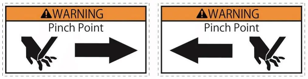 (Br002505) Decal Pinchpoint Warning (Dislodger) 1