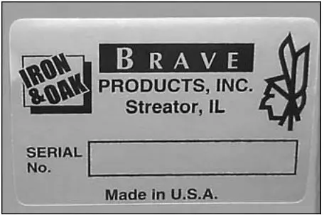 (Br002521) Decal, Serial Number 1