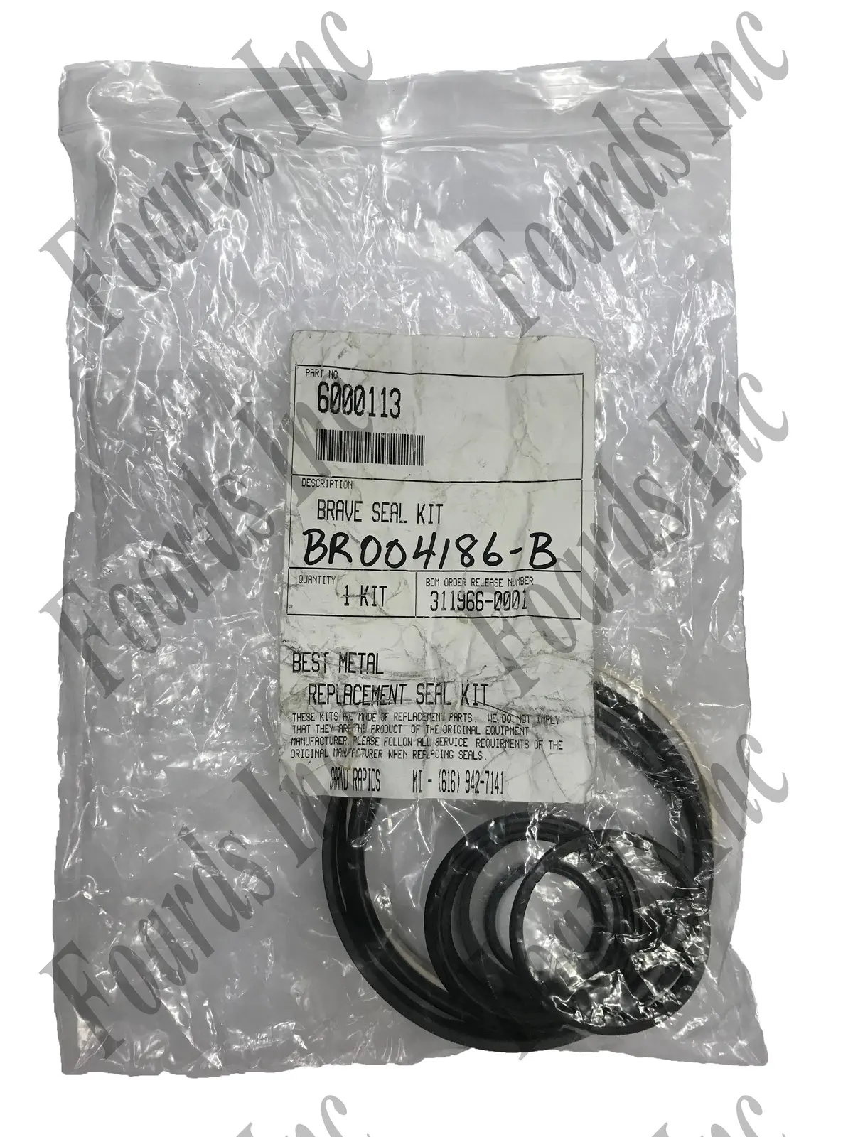 (Br004186-B) Kit - Seal 4 1/2" Cylinder 2" Rod (Bm) - For Best Metal Cylinders Only 1