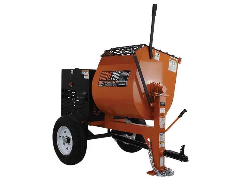 Bravepro 8 Cubic Foot Steel Drum Mortar Mixer W/ Honda Gx240 (Brpmm108h) 1