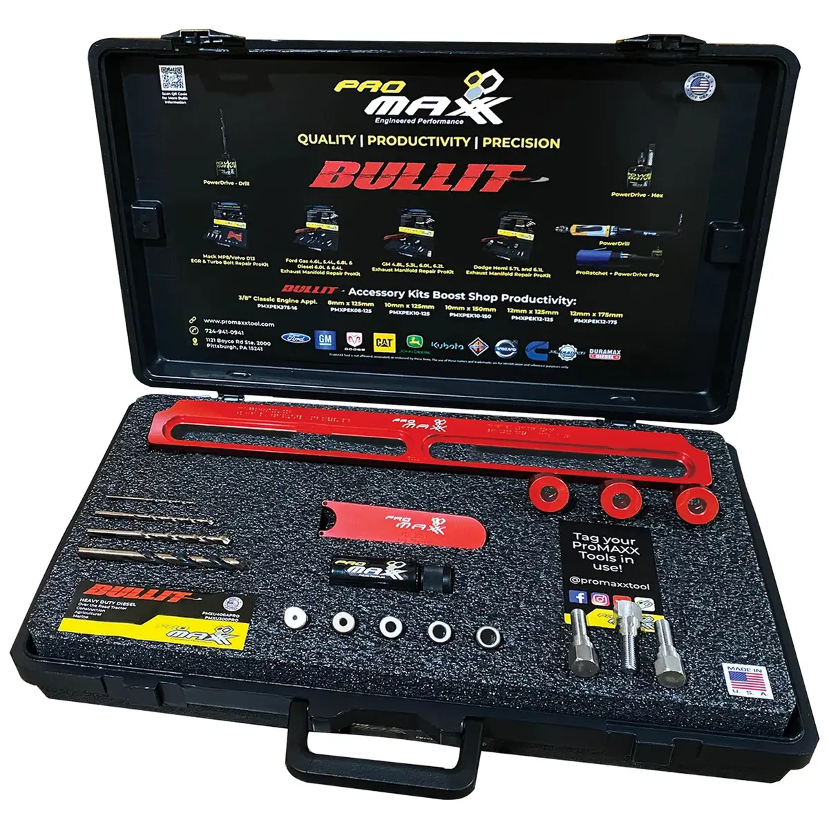 Cummins Isx 10Mm X 150 Combo Prokit Plus Adaptable In-Line Broken Bolt Pattern Repair Tool - Bullit® 1