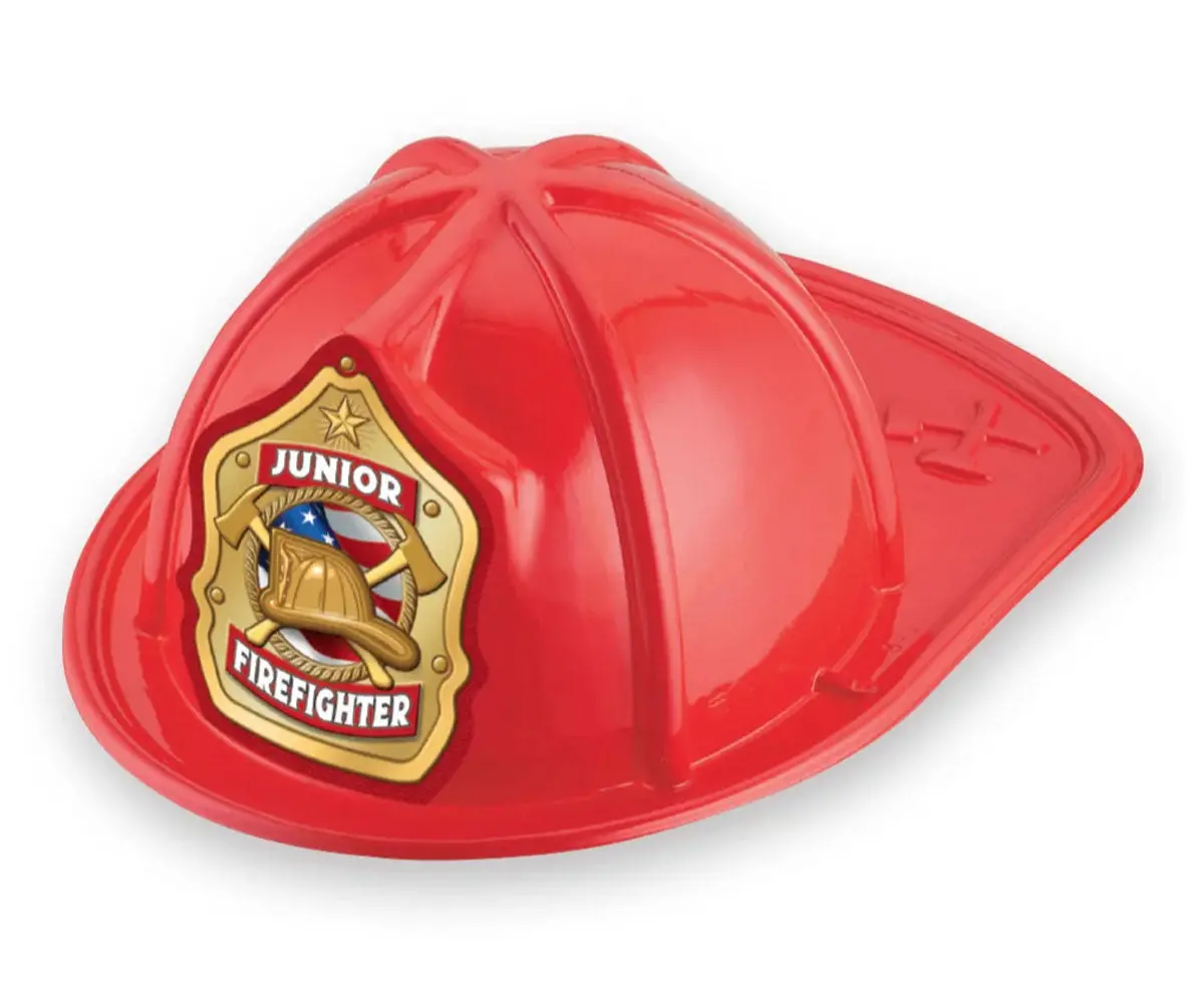 Black Junior Firefighter Gold-Sticker Fire Hat - 25 Count 1