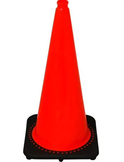 12" Orange Pvc Revolution Series Traffic Cone,Day 1