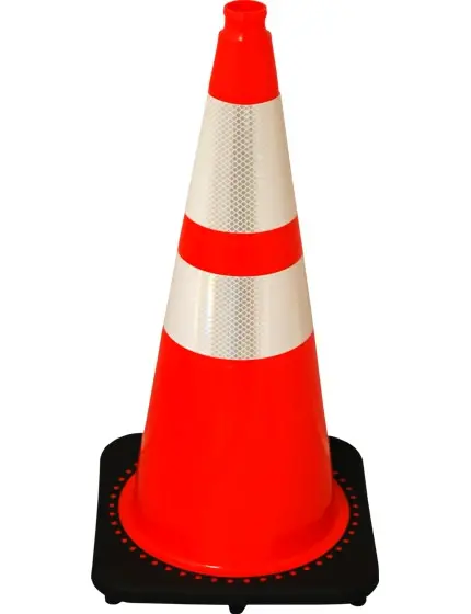 28" Orange Pvc Revolution Series Traffic Cone, 7Lb Night 1