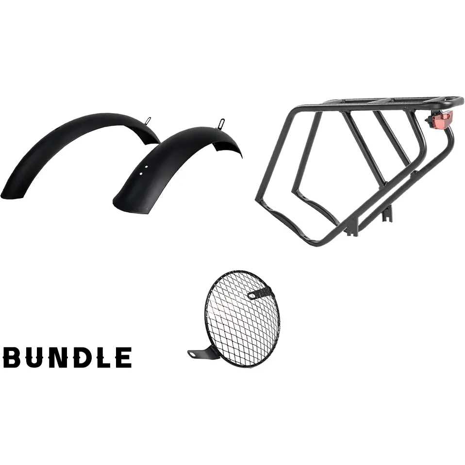 Revi Bikes Rear Rack, Fender, Headlight Grid Bundle (For Cheetah) 1