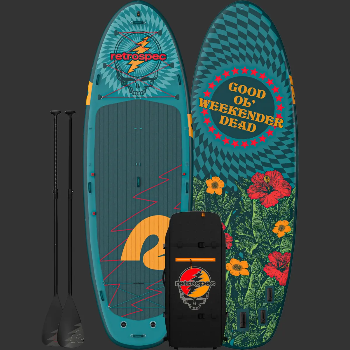 Grateful Dead Weekender Crew Xl Multi-Person Inflatable Stand Up Paddle Board 15’ 1