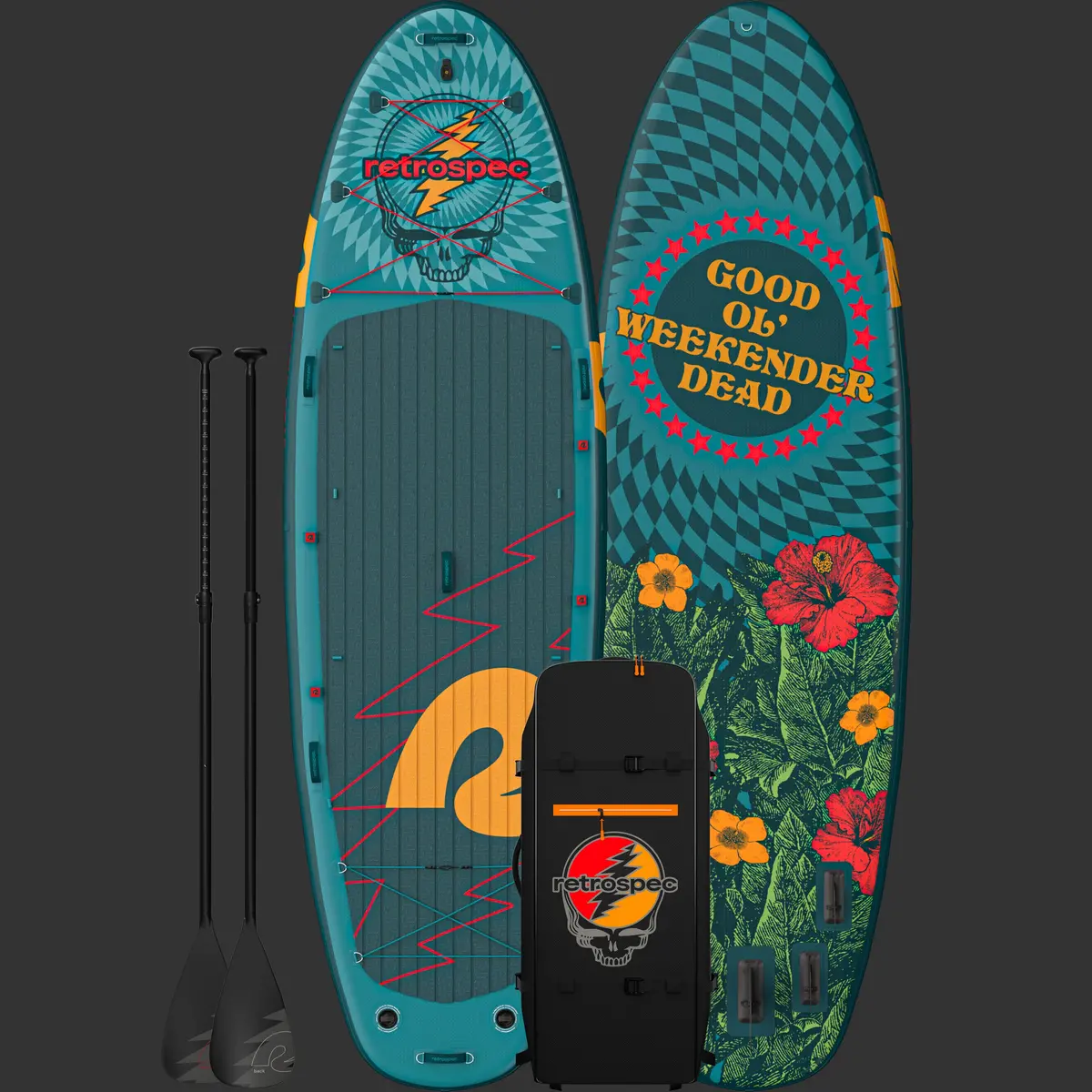 Grateful Dead Weekender Crew Multi-Person Inflatable Stand Up Paddle Board 12’ 1