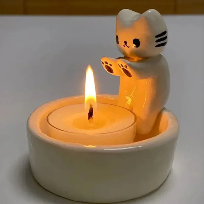 Ornaments Kitten Candle Holder 1