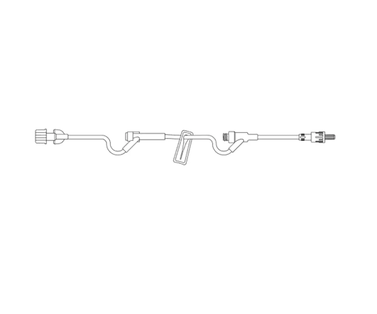 Amsino 6" Extension Set - Female Luer Lock, Pre-Pierced Y-Site, Slide Clamp, Rotating Male Luer Lock 1