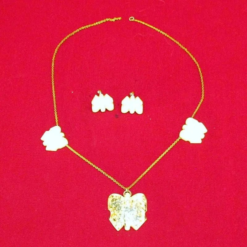 Walrus Ivory Necklace Earring Set 1