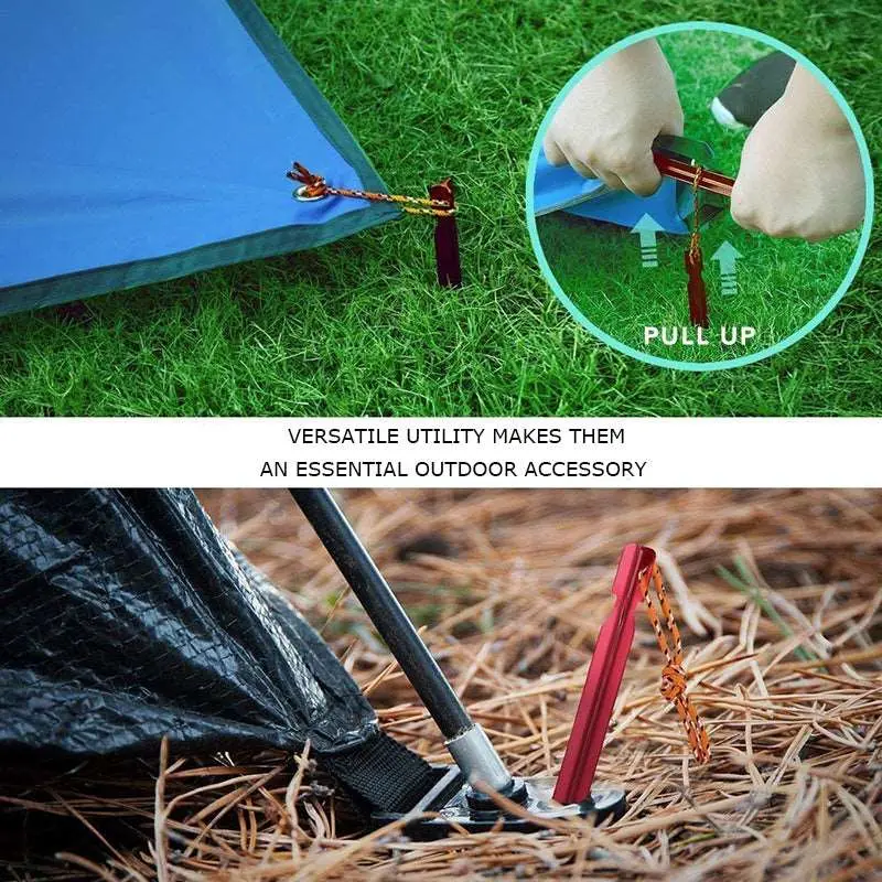Aluminum Alloy Anchor Stakes W/ Rope 1