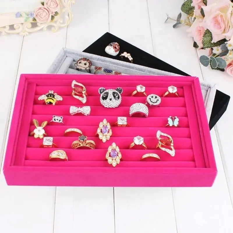 Velvet Jewelry Display Ring Showcase 1