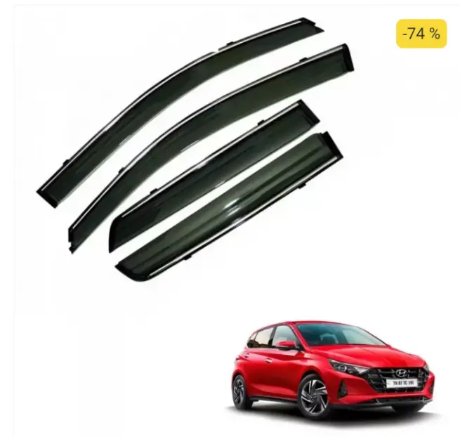 Chrome Line Door Visor For Hyundai I20 2020 Onwards 1