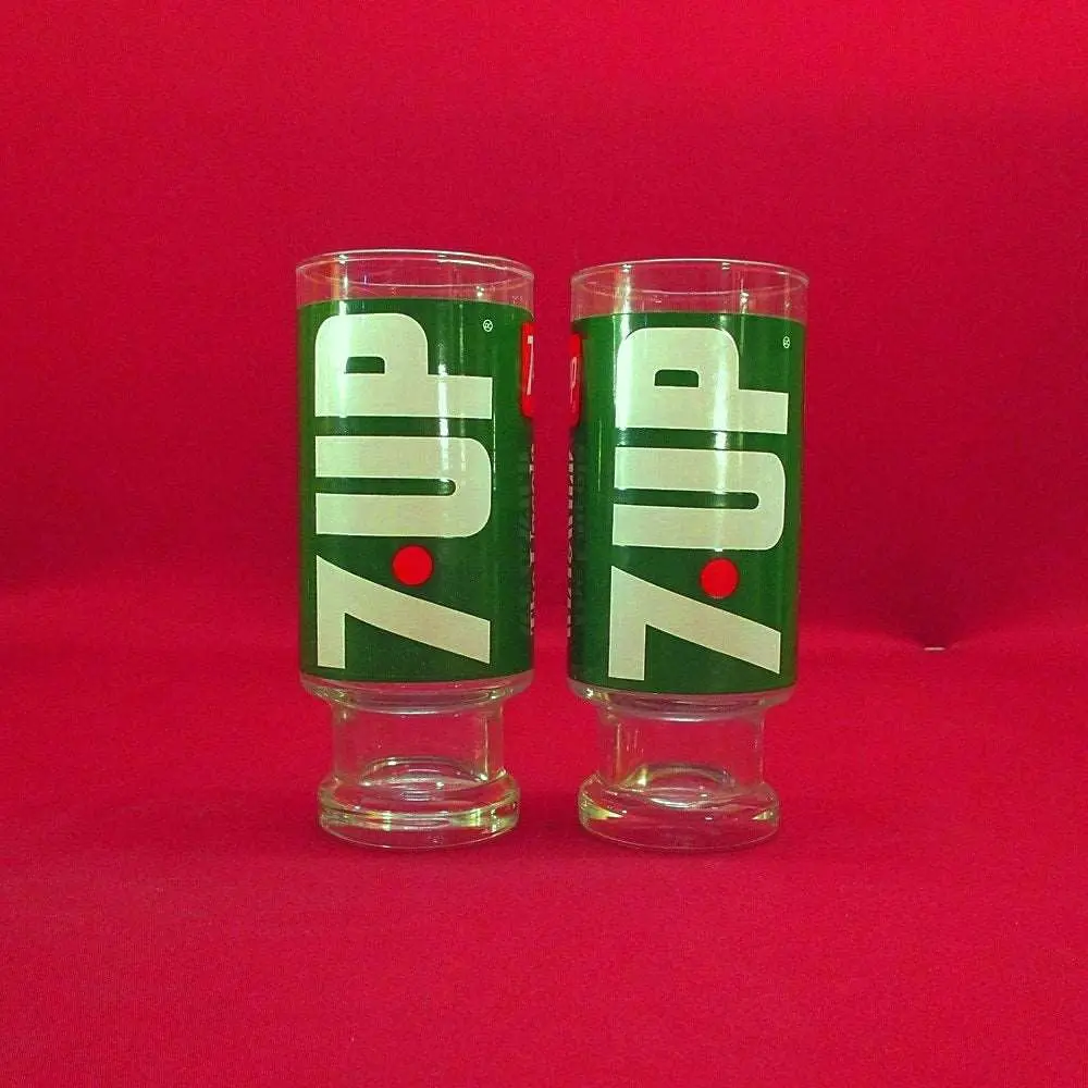 1970’S 7Up Pedestal Drinking Glasses 1