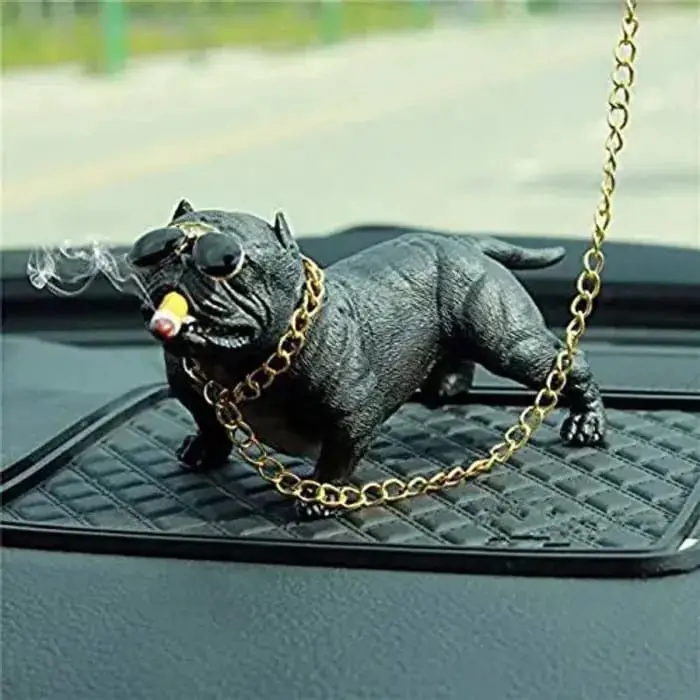 Car Dashboard Smokey Pitbull Dog 1