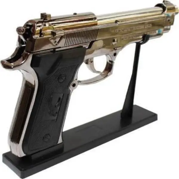 Heavy Metal Gun Shape Pistol Lighter With Loading System With Pull Back System Lighter-Silver,Pack Of 1 1
