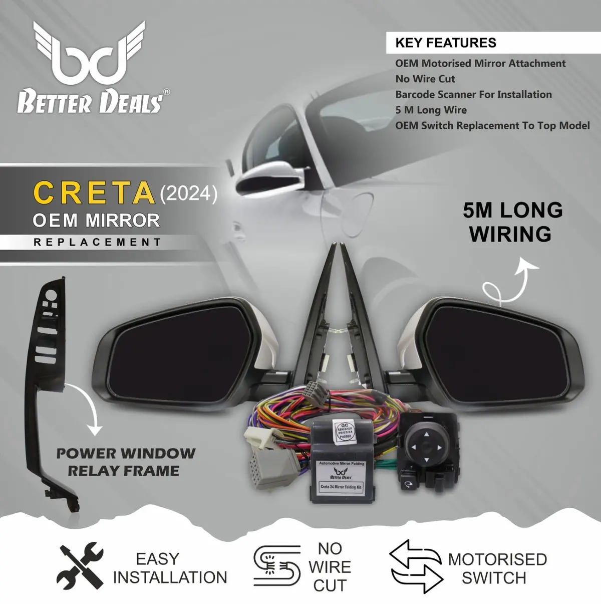 Creta(2024) Oem Folding Mirror Kit 1