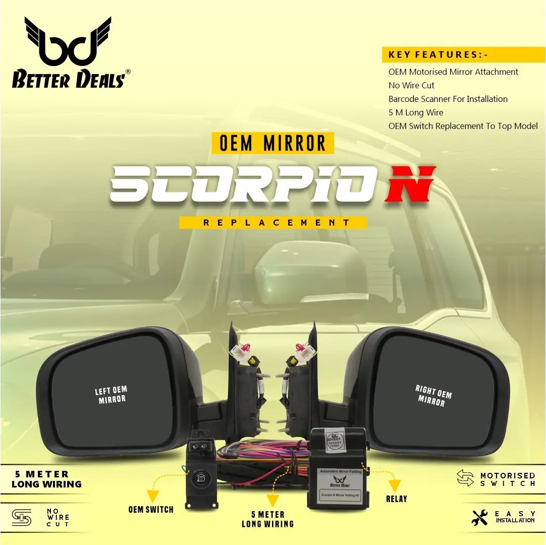 Scorpio N Oem Folding Mirror Kit 1