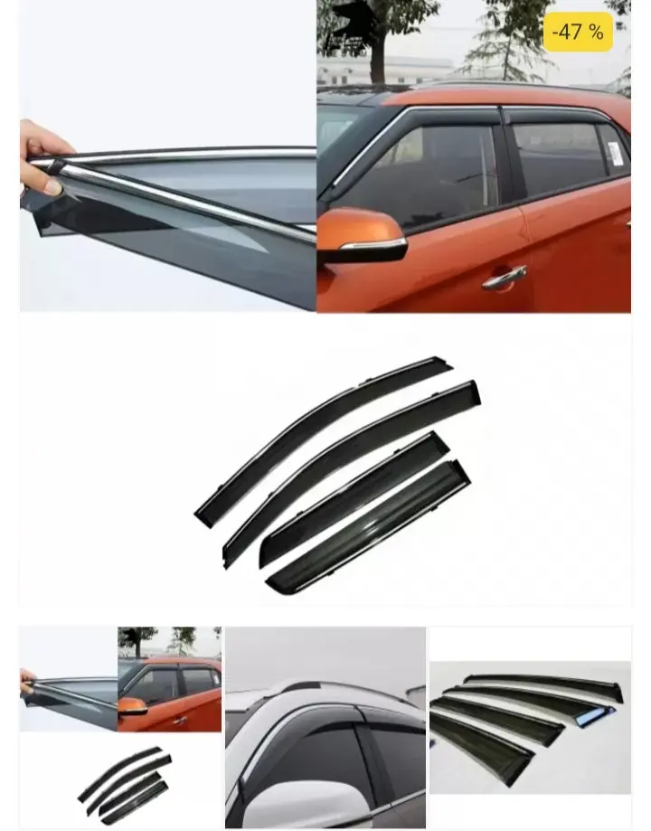 Chrome Line Door Visor For Tata Harrier 2019 Onwards 1