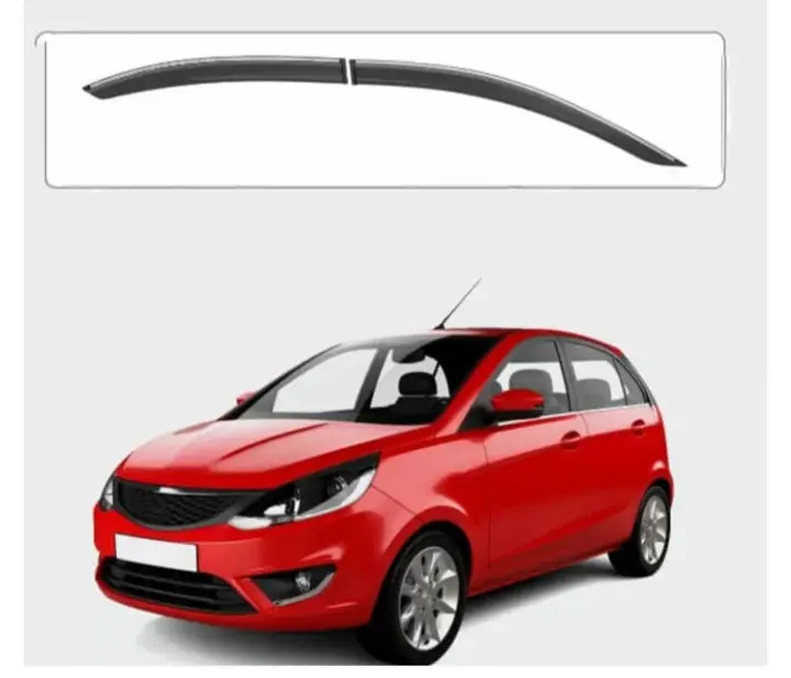 Tata Bolt 2015 Onwards Window Door Visor With Chrome Line 1