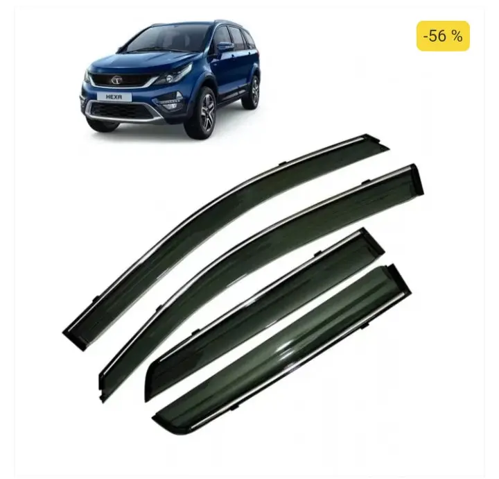 Tata Hexa 2017 Onwards Car Window Door Visor With Chrome Line 1