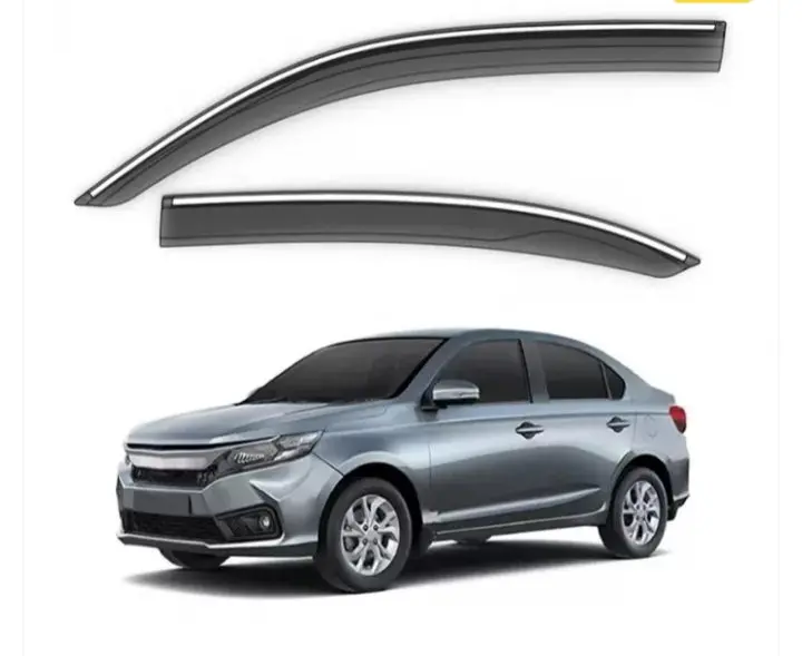 Chrome Line Door Visor For Honda New Amaze 2018 Onwards 1