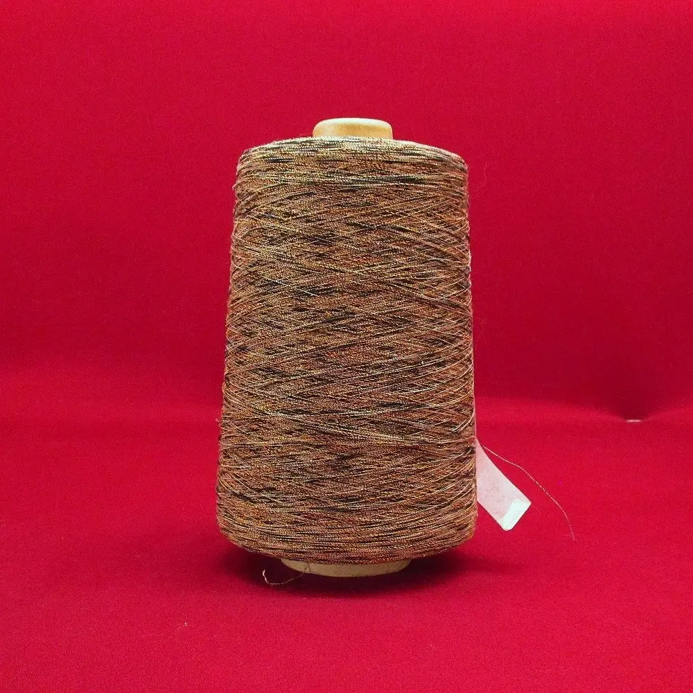 Brown-Black-Gold Metallic Yarn 1