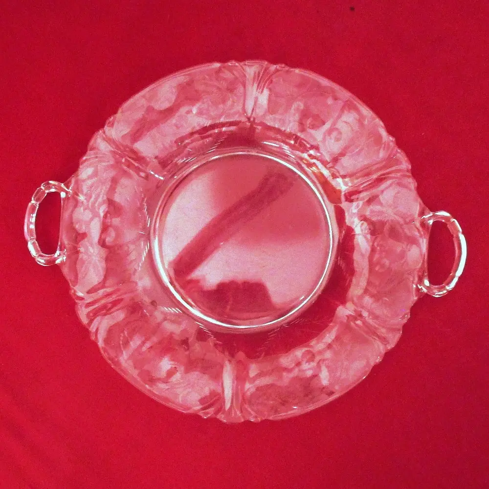 Pressed Glass Cake Plate 1