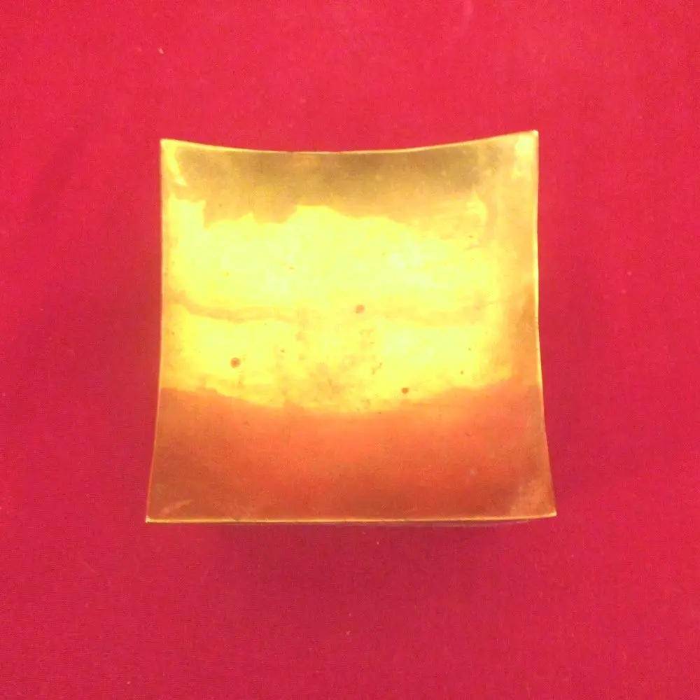 Square Brass India Box W/Wood Liner 1