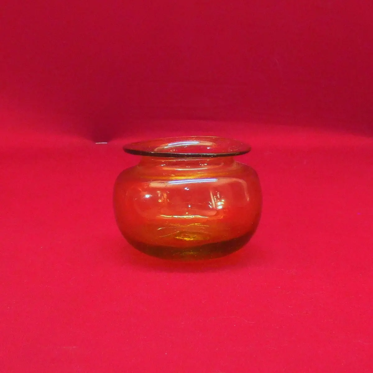 Free-Blown Amber Glass Container 1