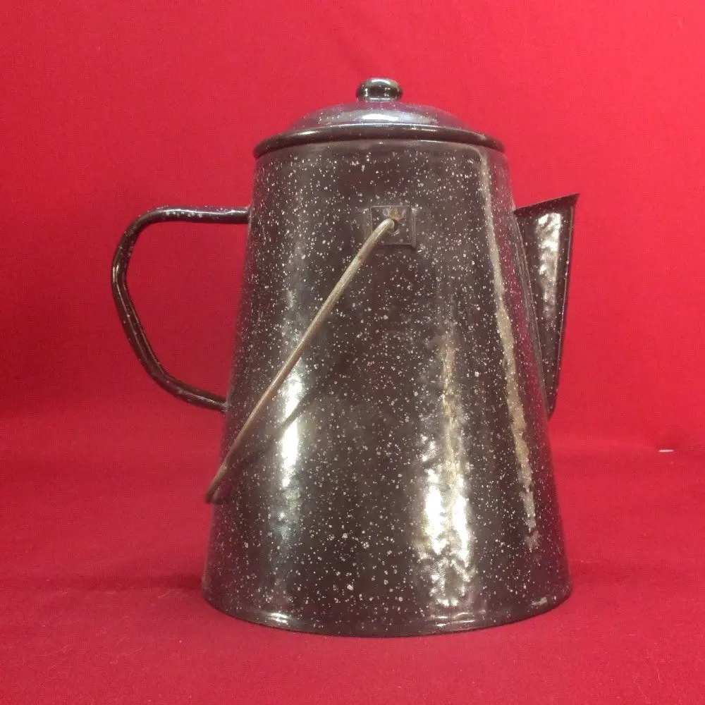 Vintage Black Enamel Coffee Pot 1