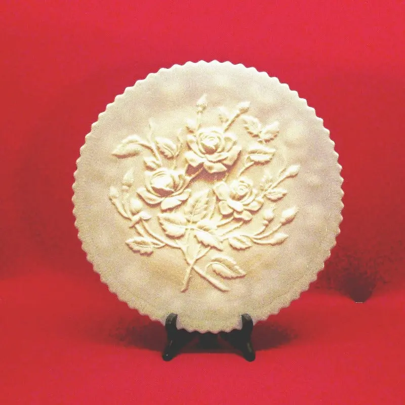 Imperial Canapé Rose Milk Glass Plater 1