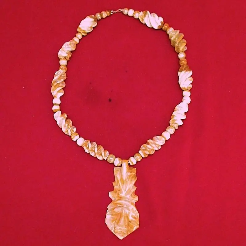Mayan Sun God Alabaster Necklace 1