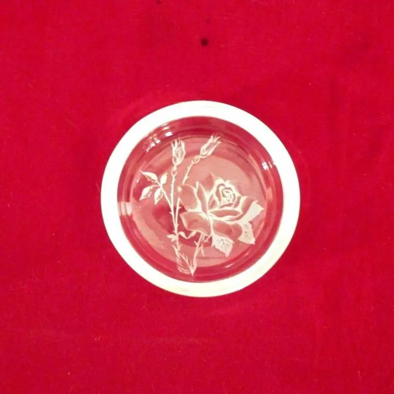 Crystal Glass Frosted Flower Dish 1
