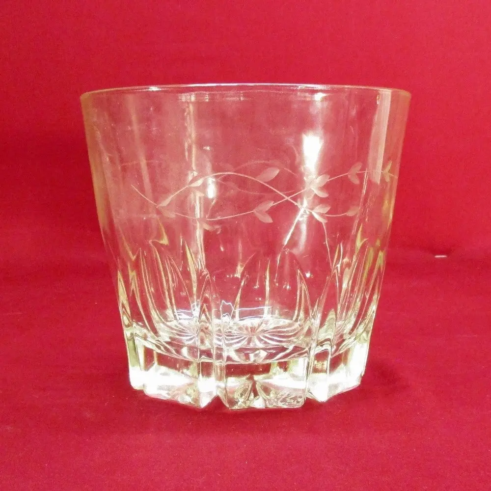 Cut Crystal Glass Ice Bucket W/Design 1