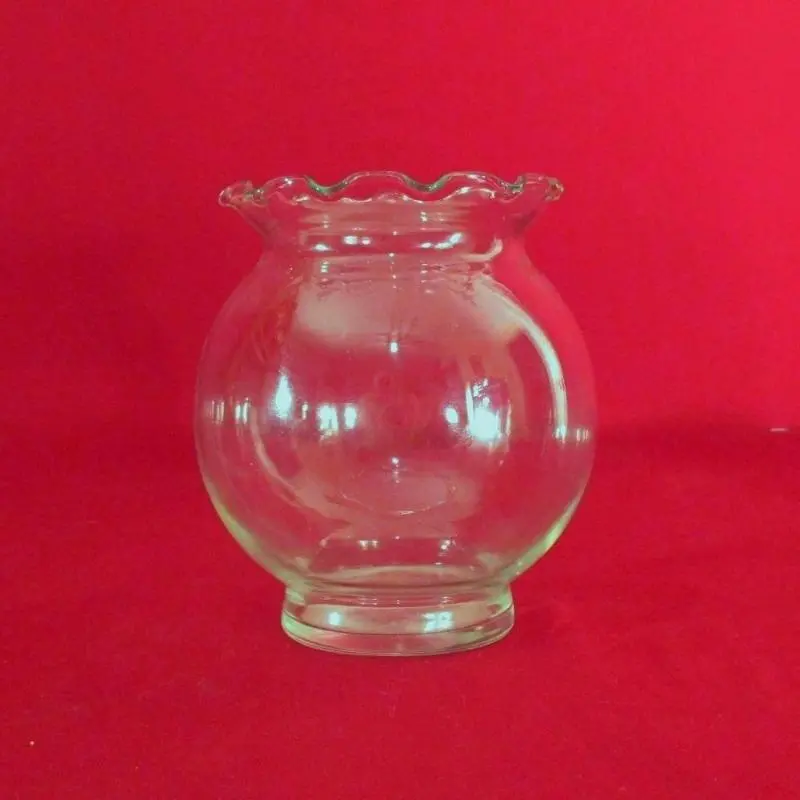 Crystal Glass Rotund Vase Ruffle Top 1
