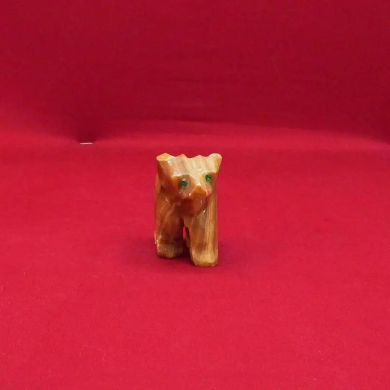 Hand Carved Alabaster Brown Bear 1