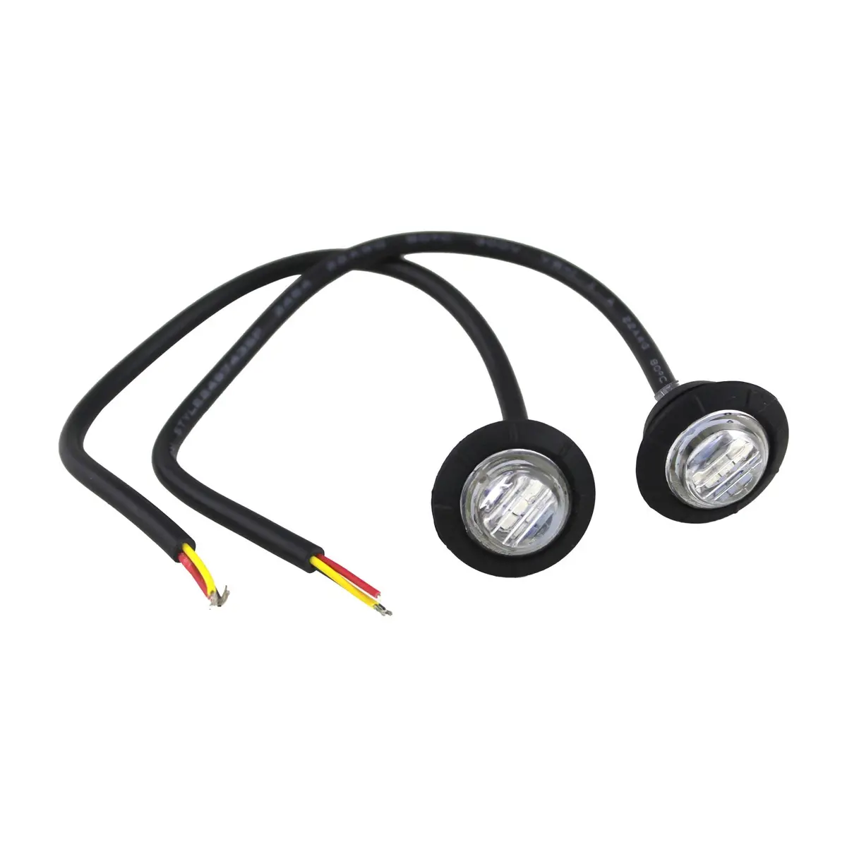 3/4” Clear Lens Amber Led Fender/Side Marker Light (2 Pack) 1