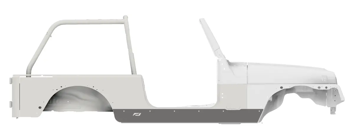 Full Length Rock Guards W/ Step For 04-06 Jeep Lj 2