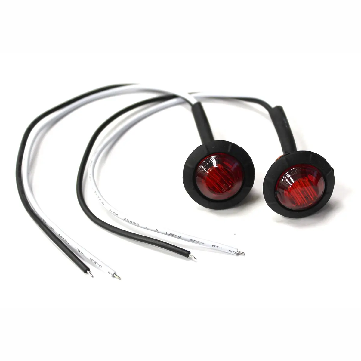 3/4” Red Lens Led Fender/Side Marker Light (2 Pack) 1