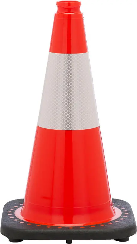 18" Orange Pvc Revolution Series Traffic Cone,Night 1