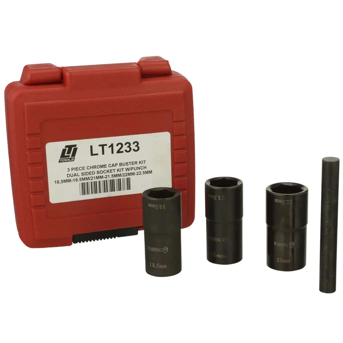 1/2-Inch Dual Sided Drive Socket Lug Nut Removal Kit 1