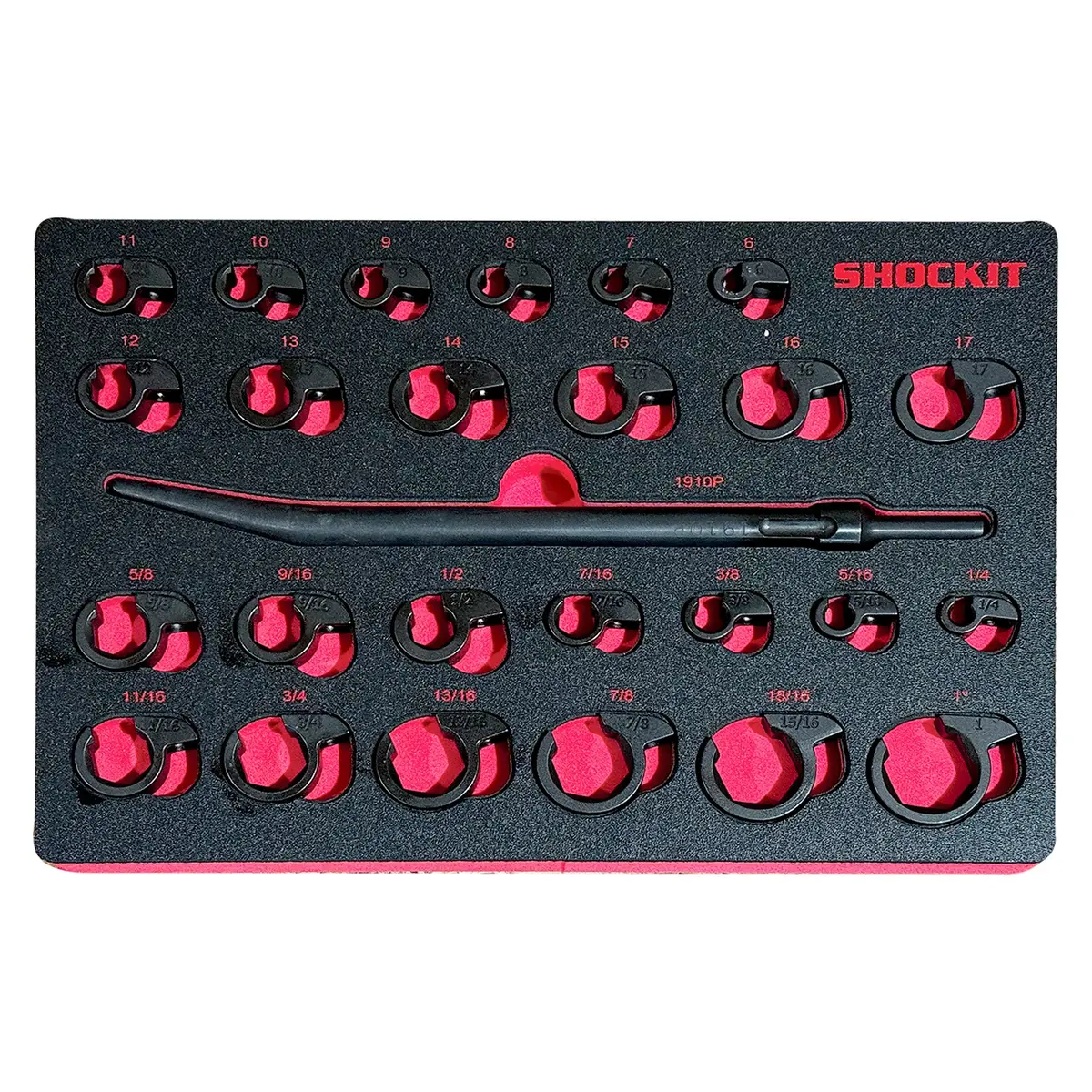 Shockit® Open End Line Wrench Socket Set With Eva Foam Tray Option, Automotive/Hydraulic Line Fittings Removal Sae/Metric 1