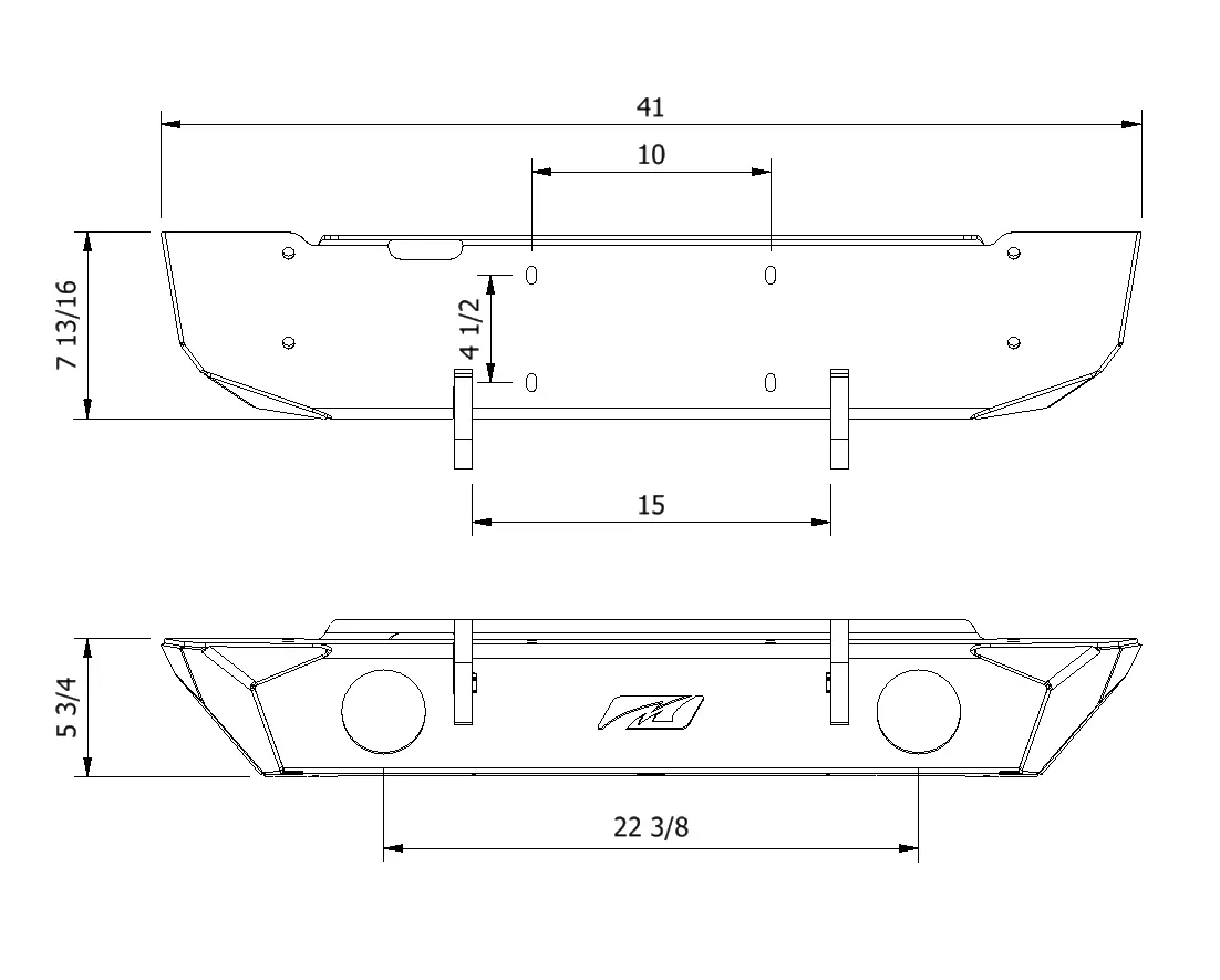Hatchet Series Front Frame Chop Bumper W/Fog Mounts For Jeep Jk / Jku 2