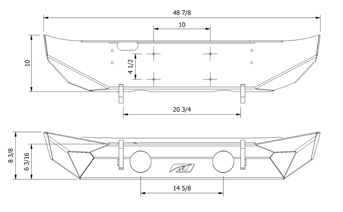 Hammer Front Bumper W/ Fog Mount - Fits Jeep Jl / Jt 2