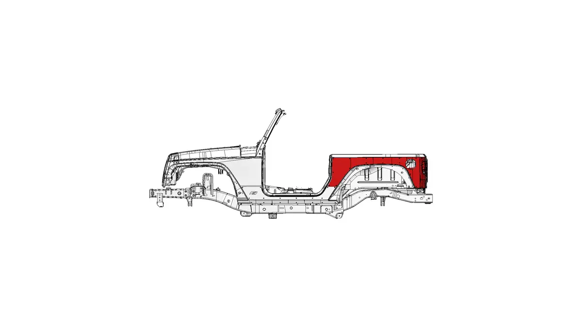 Corner Armor With Tail Light System For Jeep Jk 2 Door - Drop Tailgate 1