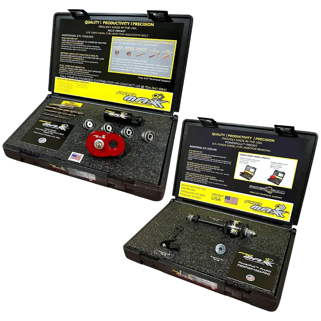 Power Stroke Package - Bravo Ford 6.7L Power Stroke Fuel Injector Hold Down Bolt Repair Prokit And Fuel Injector Puller 1